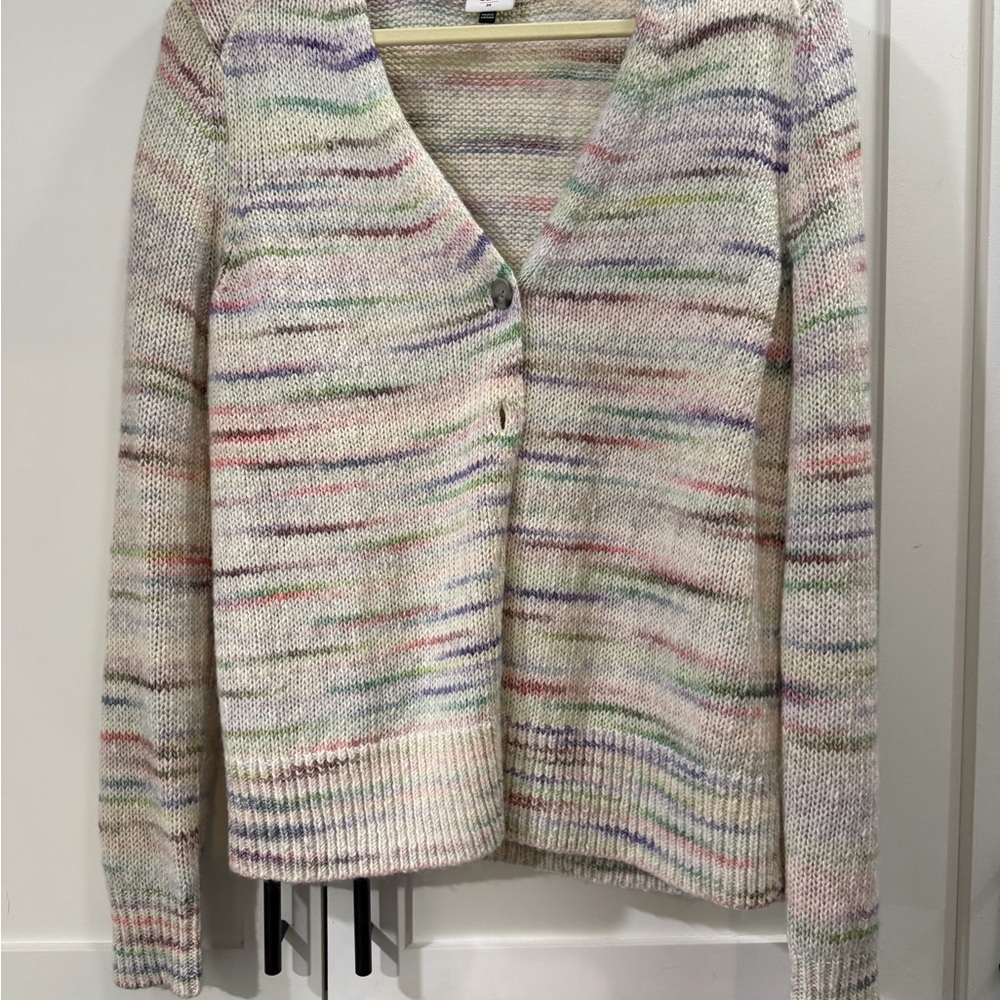 CAbi Multicolor Speckled Cream Cardigan